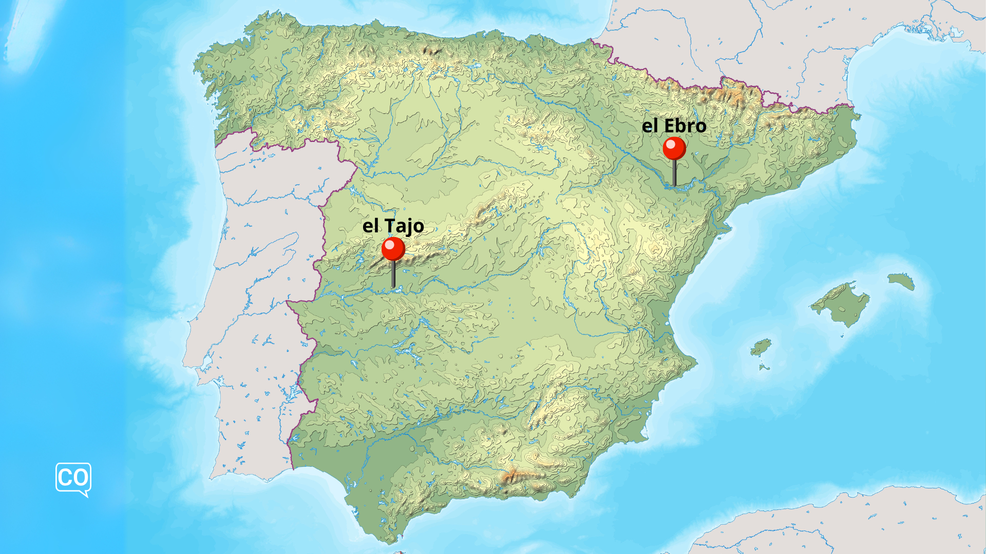 mappa con il Tajo e l'Ebro